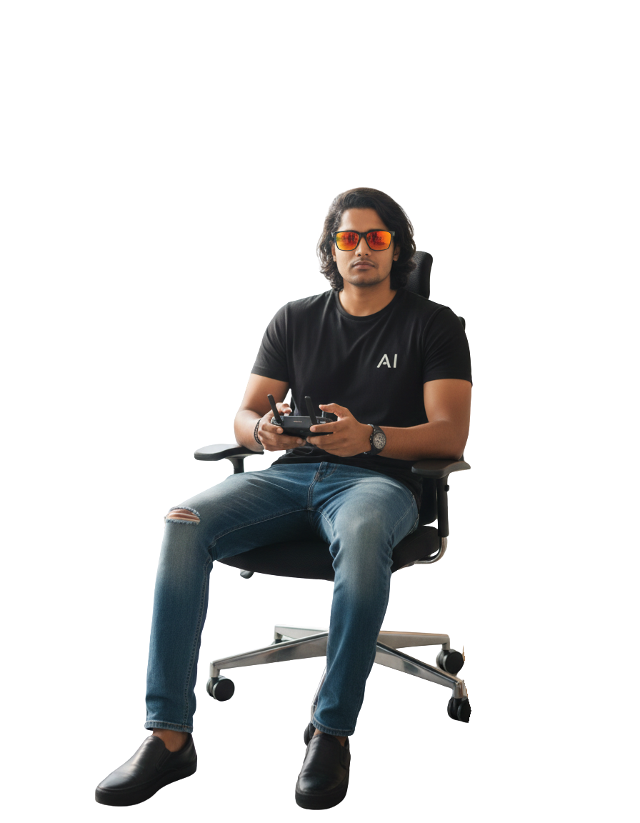 Vishnu Viswanath collaborating on AI experiments